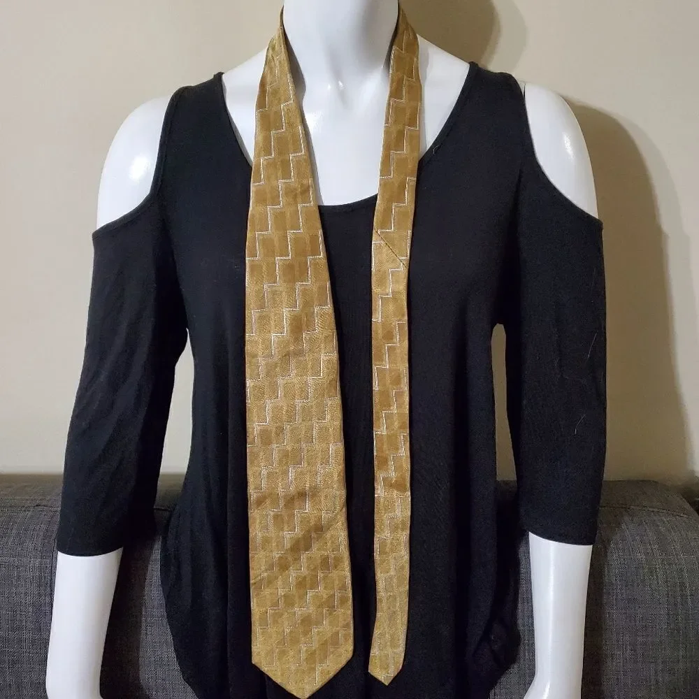Alexander Julian Colours Yellow & Silver Silk Tie